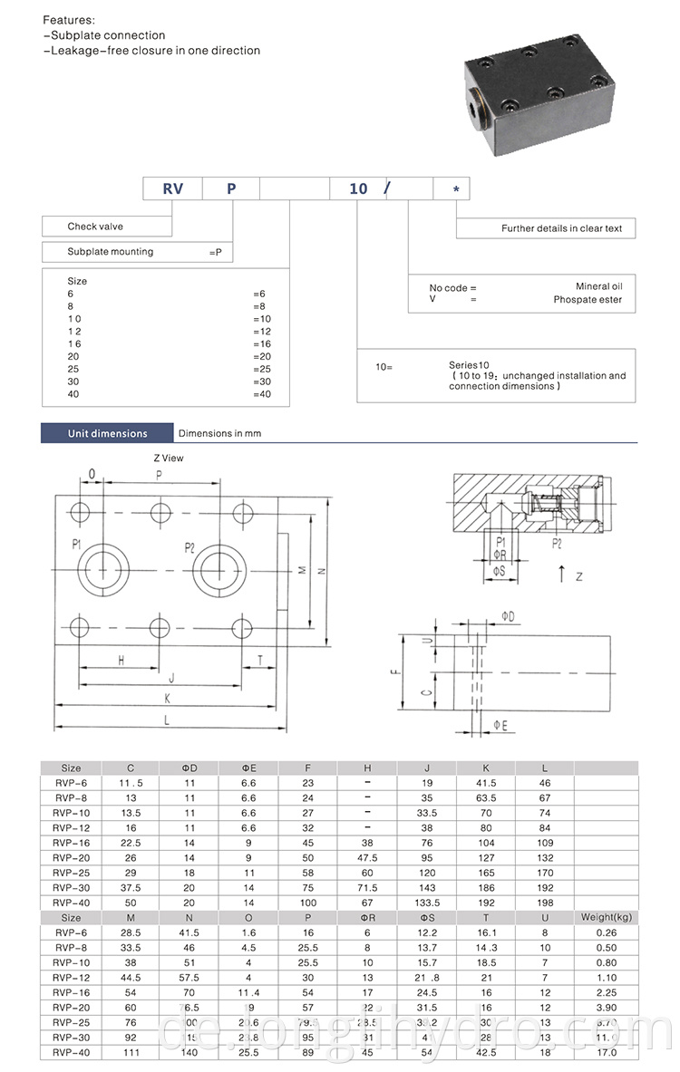 hydraulic check valve